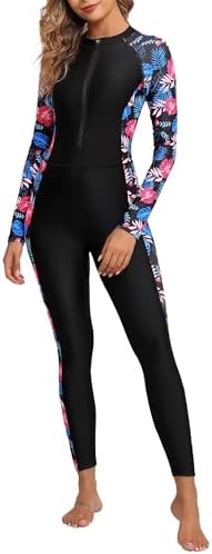 SEYUTWET Women's Full Body Rash Guard One Piece Front Zip Swimsuit